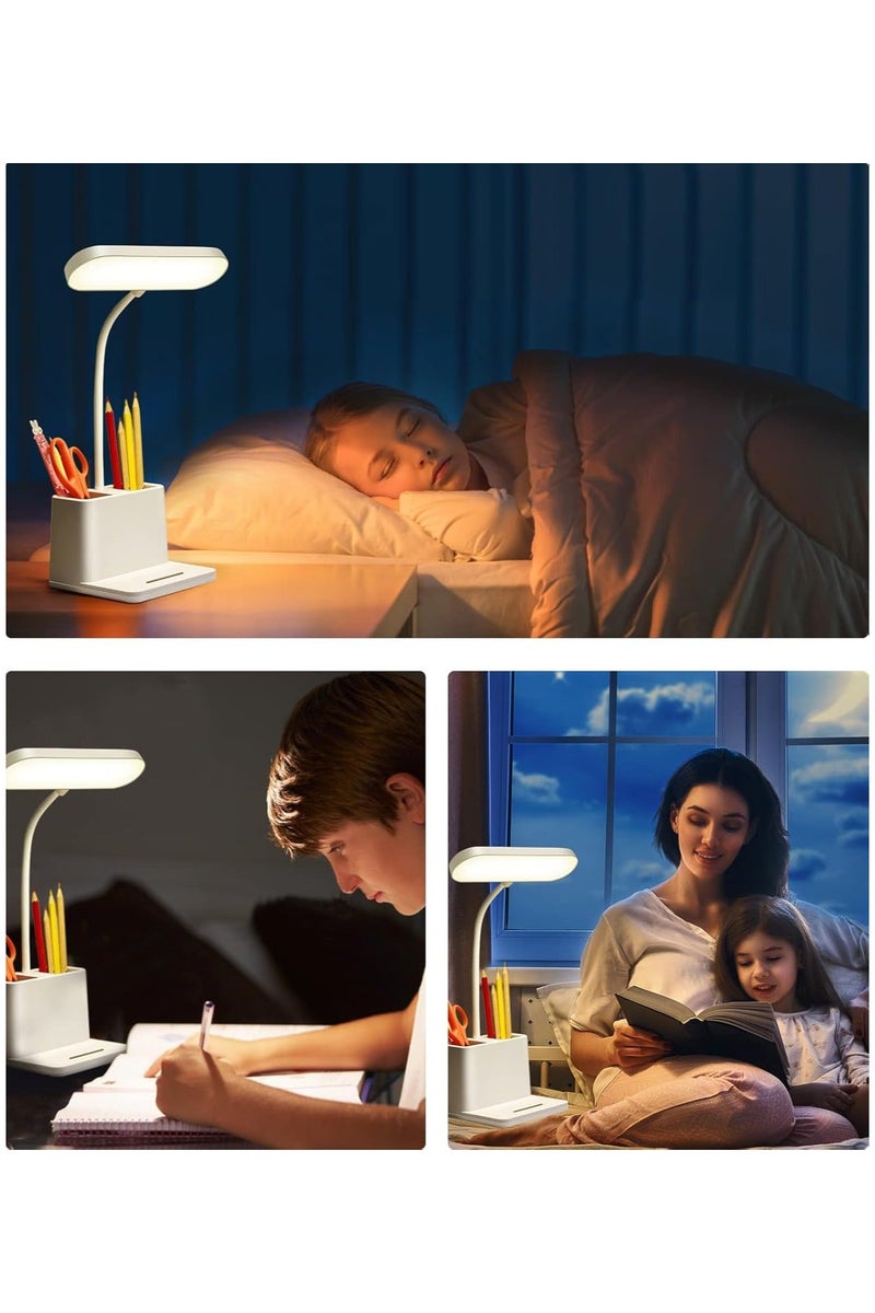 Mini LED Desk Lamp Home Office Lamps White Light Kids Study Desktop/Computer Bedroom Rechargeable Battery Operated Reading Goose Neck Foldable Multicolor - Image 5